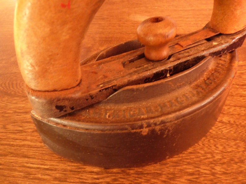 Antique, Rare, Caste Iron and Wood Iron, With Removable Top Etsy