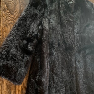 1980s Fur Jacket in Perfect Shape Black with the name of the owner embroidered inside. image 3