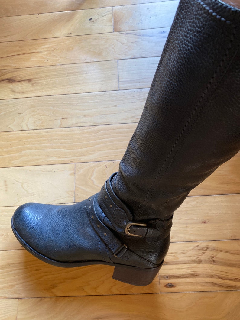 1990s Ugg Boots. Tall Leather Dress Boots. Womens 9.5 image 6