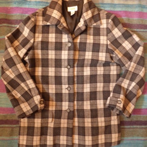 Beautiful, Warm Plaid Wool Jacket, Lined . Women's Medium . In Perfect Shape Very Comfy Covers the hips. image 1
