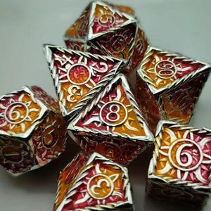 Radiant Flame Metal Dice Set