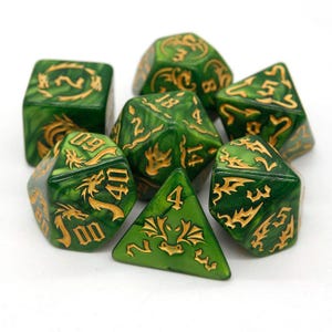 Green Dragon Dice Set