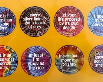 Grateful Dead Lyrics Sticker Sheet Tie Dye