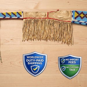 Native-geïnspireerde Warrior-fringe suède pistoolcover | Handgemaakte westerngeweerholster met kralen | Cowboywapenschede