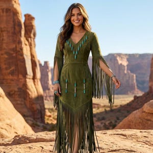 olive green western dress Buy Olive Green Collared Belted Western Dress Online for Woman