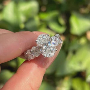 Lab Grown Diamond Lumière Ring 4.0 Ct, Sparkling Oval Cut Engagement Ring, Anniversary Gift for Her, Lab Created Diamond Ring, Lab Diamond