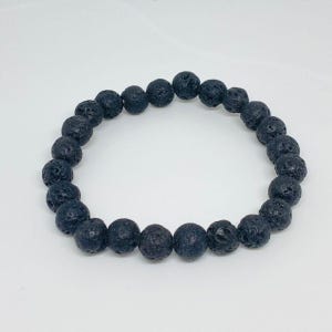 Beaded Bracelet Black Lava Stone Bracelet Unisex, Aromatherapy Diffuser Bracelet, Pulsera de Lava Negro, Minimalist Essential Oil Bracelet