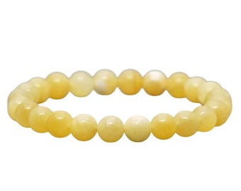 Natural Calcite Beaded Bracelet, Spiritual Healing Jewelry, 8mm