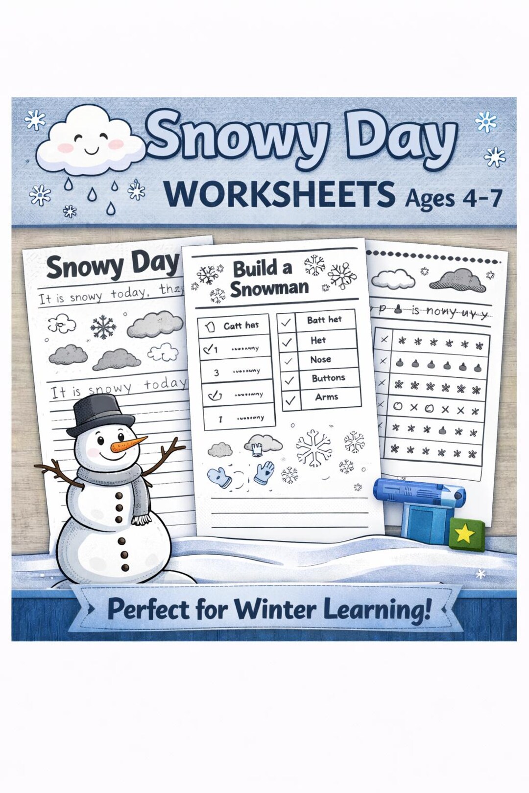Worksheet Cold Weather Activity Snowy Day Worksheets for Kids Weather Activities Ages 4-7 Printable PDF ...
