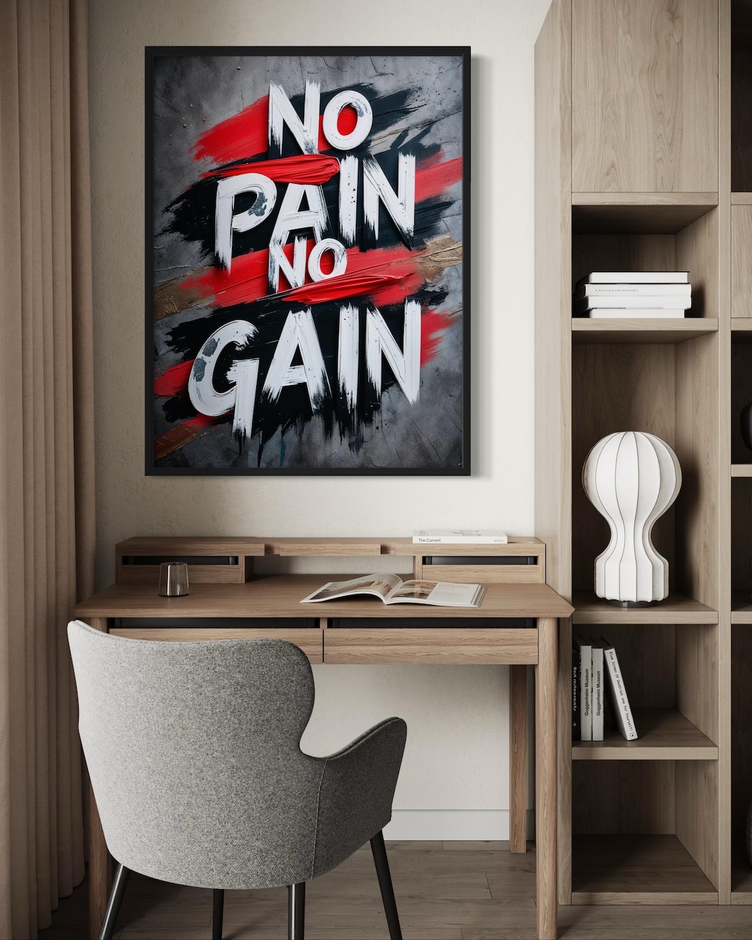 No Pain No Gain Poster – Gym Motivation Wall Art for Strength and ...