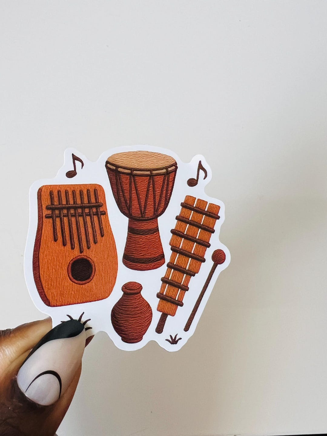 Dominican Instrument Sticker African Instruments Sticker: Glossy Vinyl Drum, Kalimba, Balafon Art - Etsy
