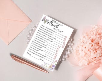 Juego de despedida de soltera, quién conoce mejor a la novia, juego de fiesta nupcial, juego de trivia de novias, juego de bingo de fiesta nupcial, juego de despedida de soltera