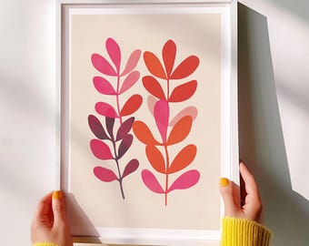Redpetals - Mid-Century Matisse Inspired Printable Poster | Modern Minimalist Digital