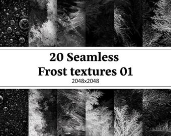 40 Frost & Ice Textures | 2K Seamless | Winter Crystal, Frozen Condensation Pack