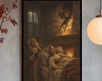 Jersey Devil Canvas Art | Gothic Horror Pine Barrens Cryptid Painting