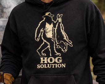 Bigfoot Hog Solution Hoodie | Texas BBQ Hunting Graphic Sweatshirt