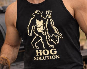 Bigfoot Hog Solution Tank Top | Feral Hog Hunting BBQ Shirt