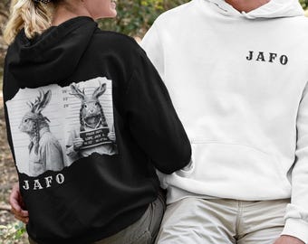 Jackalope Hoodie | Cryptid Western Graphic Hoodie | Funny Outlaw Rabbit Streetwear Gift