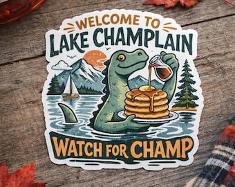 Lake Champlain Champ Sticker | Retro Vermont Cryptid Decal
