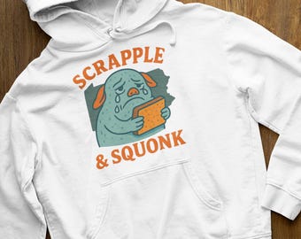 Scrapple & Squonk Hoodie | Pennsylvania Folklore Sweatshirt | Funny Cryptid Gift for Locals and Fans