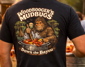 Bigfoot Crawfish Boil Shirt | Woodbooger Mudbugs Bayou Graphic Tee