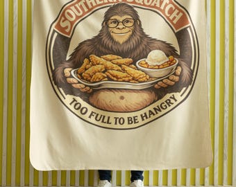 Southern Squatch Velveteen Blanket | Bigfoot Comfort Food Throw