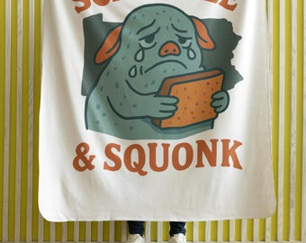 Scrapple & Squonk Blanket | Pennsylvania Folklore Throw | Cozy Cryptid Gift for Locals and Folklore Fans