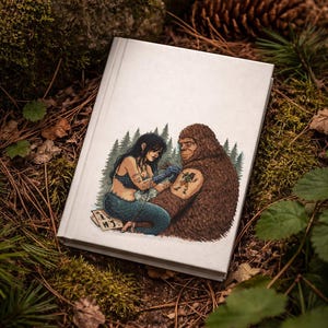 Bigfoot Tattoo Art Journal | Cryptid Mermaid Forest Notebook, Lined Pages