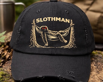 Slothman Hat | Funny Cryptid Trucker Cap | Bigfoot Mothman Jersey Devil Chupacabra Forest Legend Gift