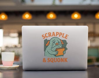 Scrapple & Squonk Sticker | Pennsylvania Folklore Decal | Funny Cryptid Gift for Locals and Collectors