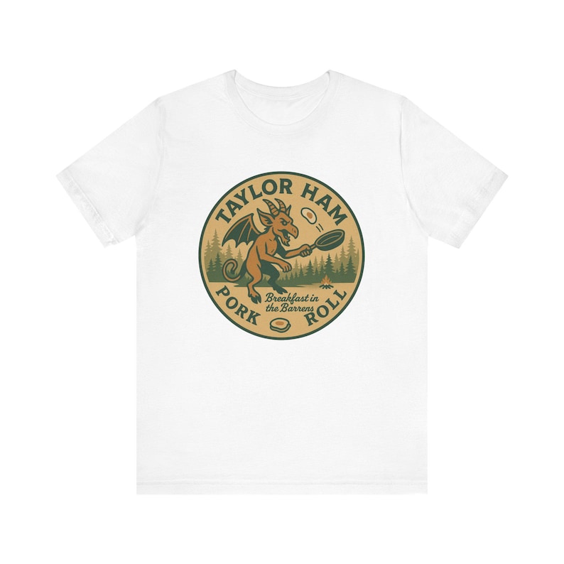 Taylor Ham Pork Roll Shirt | Jersey Devil Breakfast Tee | New Jersey Pine Barrens Gift image 6
