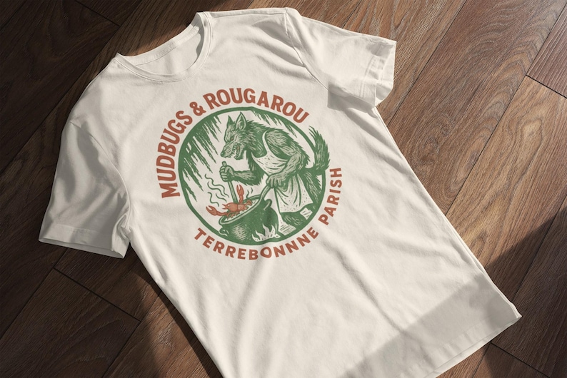Koszulka Mudbugs & Rougarou | Koszulka z motywem gotowanych raków Cajun | Prezent w stylu Louisiana Bayou Folklore zdjęcie 2