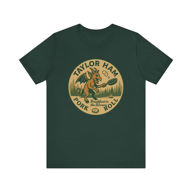 Taylor Ham Pork Roll Shirt | Jersey Devil Breakfast Tee | New Jersey Pine Barrens Gift image 9