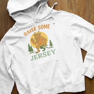 Raise Some Jersey Hoodie - Retro Jersey Devil Cryptid Sweatshirt for Spooky Vibes, Weird NJ Lovers & Folklore Fans