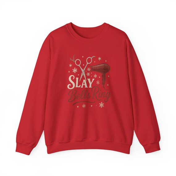 Slay Bells Ring Sweatshirt Funny Hair Stylist Christmas Gift for