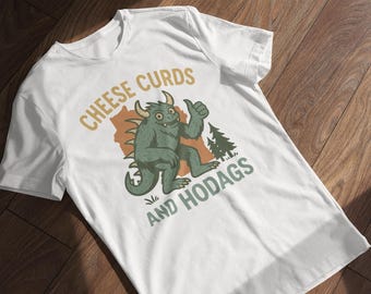 Cheese Curds & Hodag T-Shirt | Funny Wisconsin Cryptid Tee