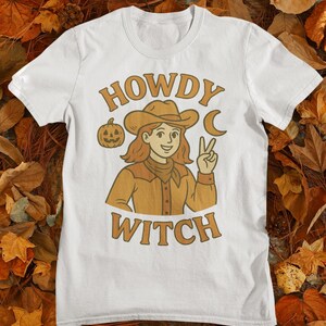 Howdy Witch T-Shirt | Cute Western Halloween Cowgirl Tee | Comfort Colors Style Fall Shirt