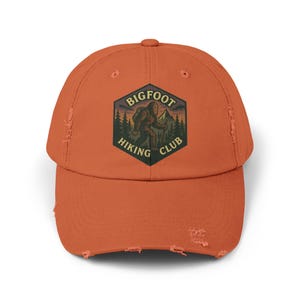 Bigfoot Hiking Club Hat | Distressed Cryptid Baseball Cap for Outdoor Lovers