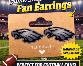 Op Philadelphia Eagles geïnspireerde oorknopjes | Sieraden voetbalfans | Game Day-oorbellen | Cadeau sportteam