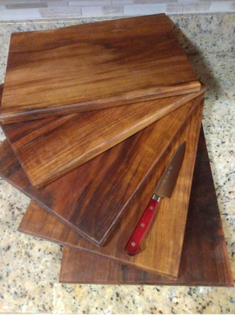 Walnut cutting boards.