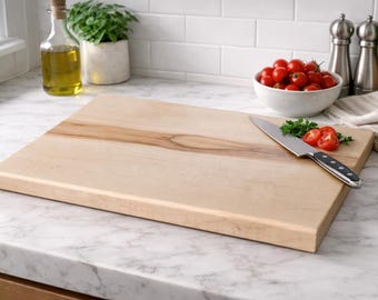 Handmade Solid Maple Cutting Board – Reversible Hardwood Butcher Block – Food Safe – Made in Utah