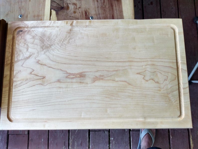 Handmade Solid Maple Cutting Board – Reversible Hardwood Butcher Block – Food Safe – Made in Utah image 4
