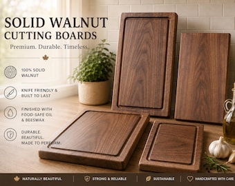Walnut Wooden Cutting Board, Solid Wood, No Glues, No Dyes, Various Sizes.