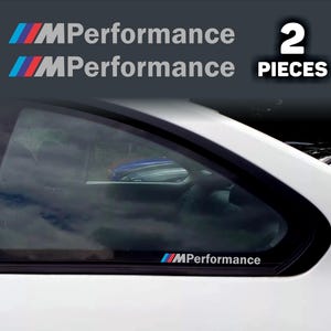 Pair of 6&quot; BMW M Performance Quarter Glass & Side Mirror Decals – Available in 5 Colors Badge, Logo, Emblem, Stripes.