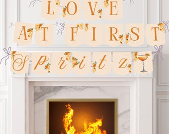 Liebe auf den ersten Spritz Bachelorette Dekor, Aperol Spritz Bachelorette Banner, Aperol Spritz Brautdusche Dekor, Aperol Bachelorette Schild