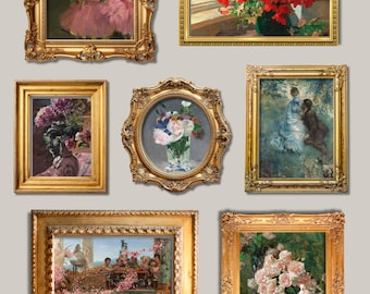 Spring Romantic Floral Gallery Wall Digital Download : 20 Printables Art Impressionist Painting Bundle