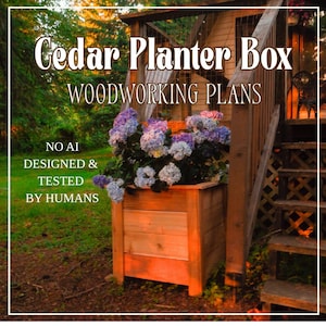Planter Box Woodworking Plans Digital Download:  Inexpensive Cedar Raised Bed Made of Fence Pickets
