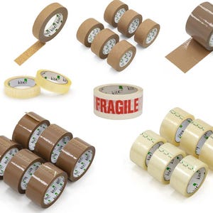 PACKING TAPE - Buy Single Units, Brown, Clear, Fragile and KRAFT 25, 48, 50 and 75mm Pick and Mix