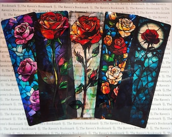 The Stained-Glass Rose Garden - Stain Glass Inspired Bookmarks