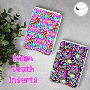 Neon Death Inserts- A Vibrant Summerween Insert Collection - Kindle, Kobo, IPad, E-Reader Insert